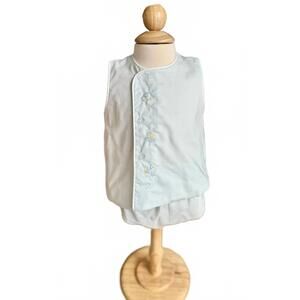 NEW BABY SEN kids' embroidered vehicle diaper set in light blue